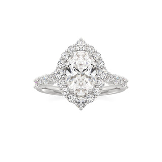 Lira Pear Kite Halo with Diamond Band