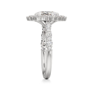 Lira Pear Kite Halo with Diamond Band