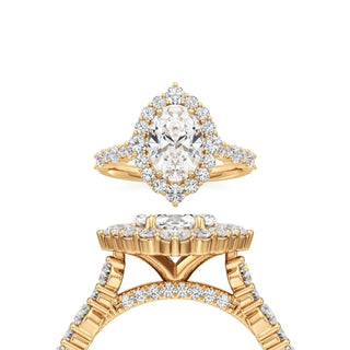 Lira Pear Kite Halo with Diamond Band