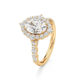 Lira Pear Kite Halo with Diamond Band