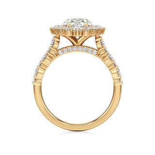 Lira Pear Kite Halo with Diamond Band