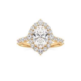 Lira Pear Kite Halo with Diamond Band