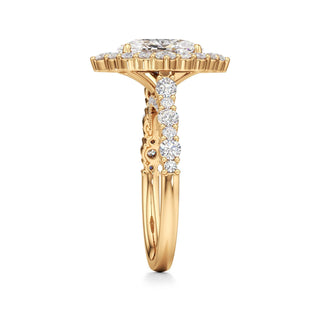 Lira Pear Kite Halo with Diamond Band