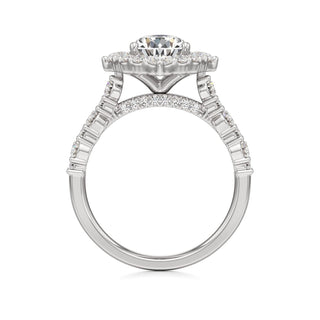 Lira Pear Kite Halo with Diamond Band