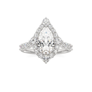 Lira Pear Kite Halo with Diamond Band