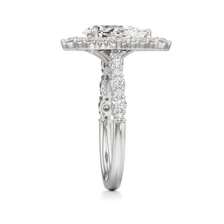 Lira Pear Kite Halo with Diamond Band
