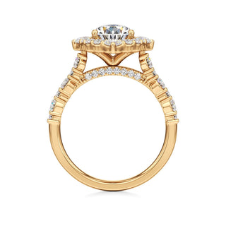 Lira Pear Kite Halo with Diamond Band