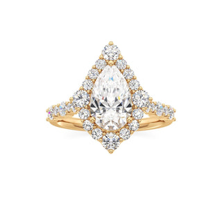 Lira Pear Kite Halo with Diamond Band