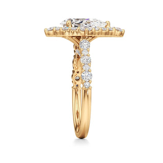 Lira Pear Kite Halo with Diamond Band