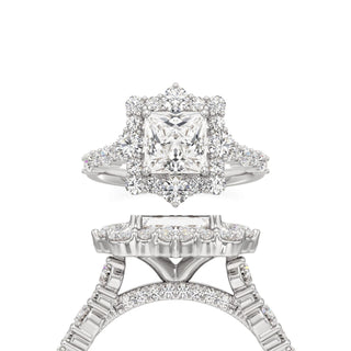 Lira Pear Kite Halo with Diamond Band