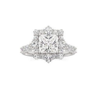 Lira Pear Kite Halo with Diamond Band