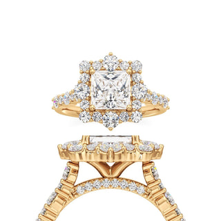 Lira Pear Kite Halo with Diamond Band