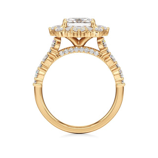 Lira Pear Kite Halo with Diamond Band
