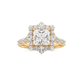 Lira Pear Kite Halo with Diamond Band