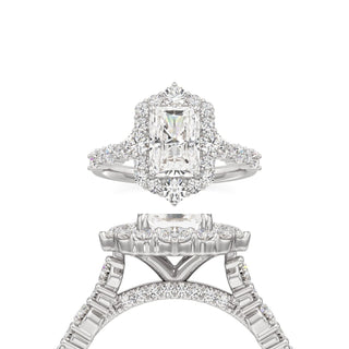 Lira Pear Kite Halo with Diamond Band