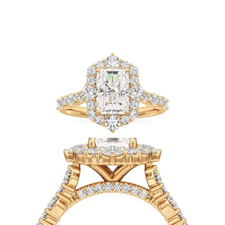 Lira Pear Kite Halo with Diamond Band