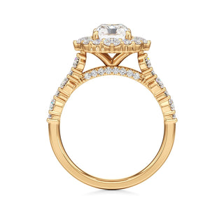 Lira Pear Kite Halo with Diamond Band