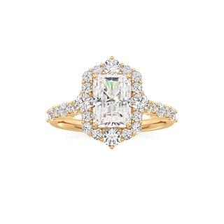 Lira Pear Kite Halo with Diamond Band