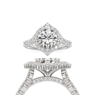 Lira Pear Kite Halo with Diamond Band