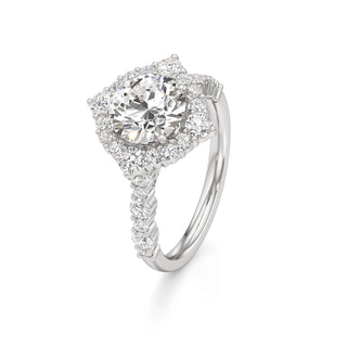 Lira Pear Kite Halo with Diamond Band
