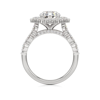 Lira Pear Kite Halo with Diamond Band