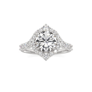 Lira Pear Kite Halo with Diamond Band