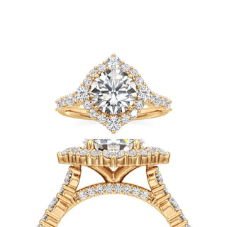 Lira Pear Kite Halo with Diamond Band