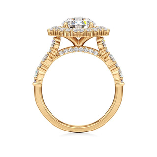 Lira Pear Kite Halo with Diamond Band