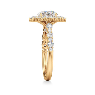 Lira Pear Kite Halo with Diamond Band