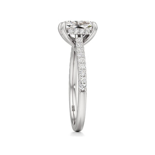 Mariah Pear Diamond Band Hidden Halo