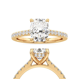 Mariah Pear Diamond Band Hidden Halo