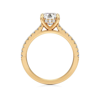 Mariah Pear Diamond Band Hidden Halo