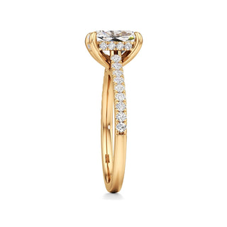 Mariah Pear Diamond Band Hidden Halo