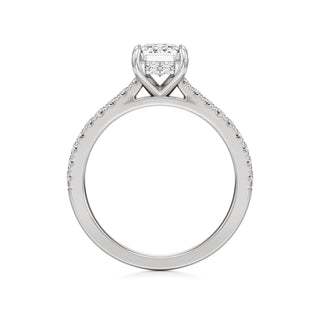 Mariah Pear Diamond Band Hidden Halo