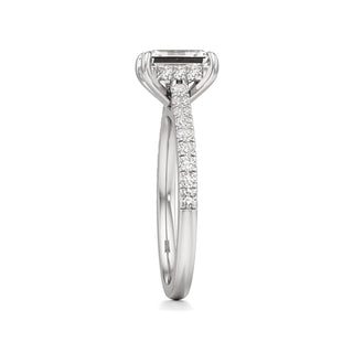Mariah Pear Diamond Band Hidden Halo