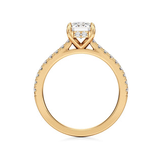 Mariah Pear Diamond Band Hidden Halo