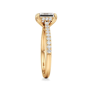 Mariah Pear Diamond Band Hidden Halo