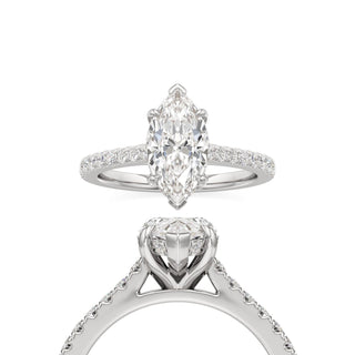 Mariah Pear Diamond Band Hidden Halo