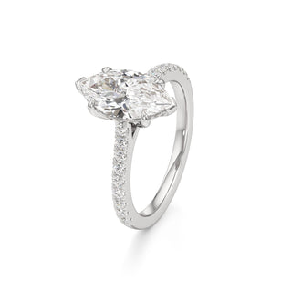 Mariah Pear Diamond Band Hidden Halo