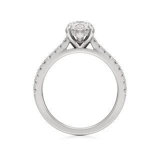 Mariah Pear Diamond Band Hidden Halo