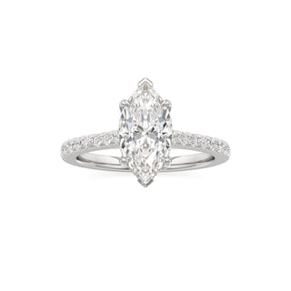 Mariah Pear Diamond Band Hidden Halo