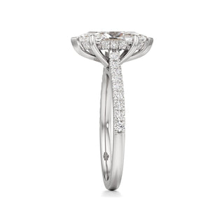 Mariah Pear Diamond Band Hidden Halo
