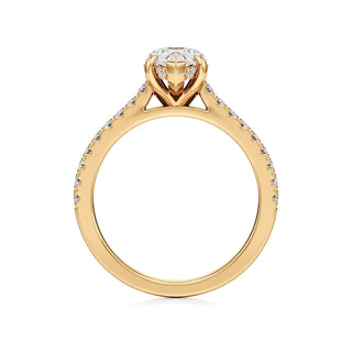 Mariah Pear Diamond Band Hidden Halo
