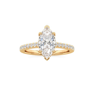 Mariah Pear Diamond Band Hidden Halo
