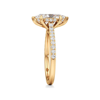 Mariah Pear Diamond Band Hidden Halo