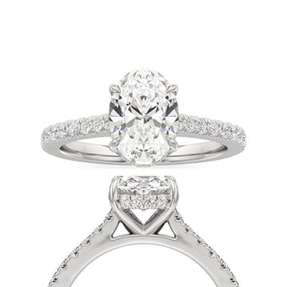 Mariah Pear Diamond Band Hidden Halo