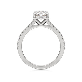 Mariah Pear Diamond Band Hidden Halo