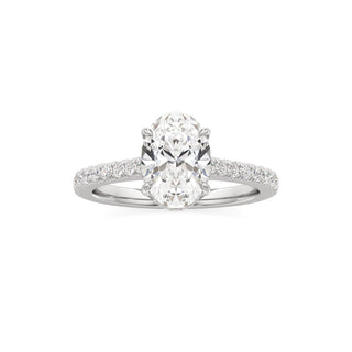 Mariah Pear Diamond Band Hidden Halo