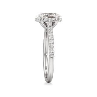 Mariah Pear Diamond Band Hidden Halo