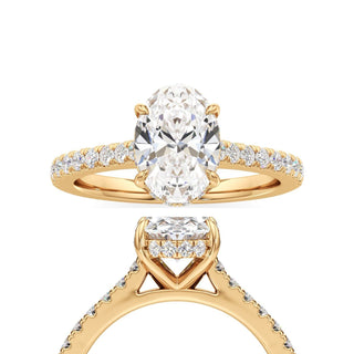 Mariah Pear Diamond Band Hidden Halo